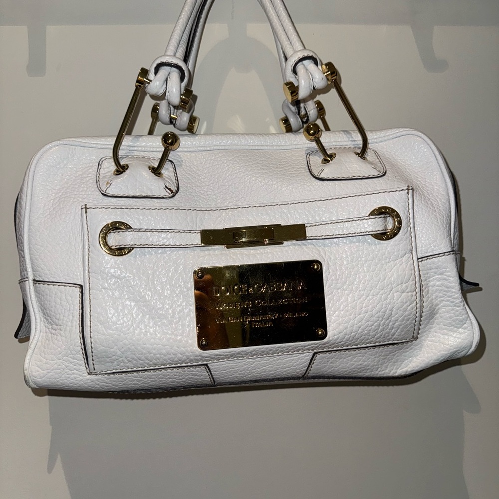 Dolce & Gabbana Via San Damiano 7 White Leather Shoulder Bag